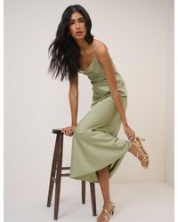 Nobody's Child - Sage Satin Strappy Ellison Maxi Dress - Lyst