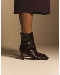 Nobody's Child - Croc-Embossed Leather Ottilie Ankle Boots - Lyst