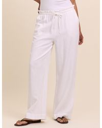 Nobody's Child - Linen-Blend Straight Leg Trousers - Lyst