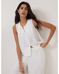 Nobody's Child - Pleated Shell Linen-Blend Tate Top - Lyst