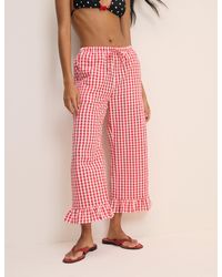 Nobody's Child - Gingham Frill Edge Beach Trousers - Lyst