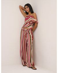 Nobody's Child - Multi-Coloured Striped Split Hem Wide Leg Trousers - Lyst