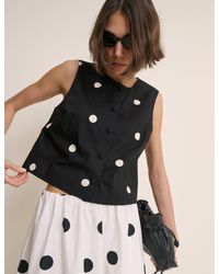 Nobody's Child - Polka Dot Button Front Top - Lyst