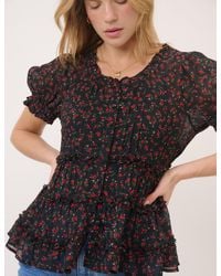 Nobody's Child - Floral Scoop Neck Top - Lyst