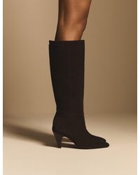 Nobody's Child - Suede Knee High Heeled Boots - Lyst