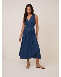 Nobody's Child - Mid-Wash Jackson Denim Midi Dress - Lyst