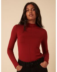 Nobody's Child - Long Sleeve High Neck Jersey Top - Lyst