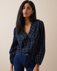 Nobody's Child - Tartan Cord Oversized Collar Blouse - Lyst