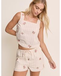 Nobody's Child - Light Striped Drawstring Shorts - Lyst