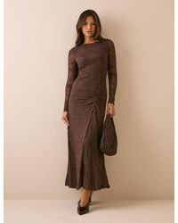 Nobody's Child - Lace Ruched Jersey Hailey Midi Dress - Lyst