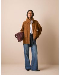 Nobody's Child - Tan Suede Funnel Neck Langham Jacket - Lyst