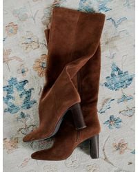 Nobody's Child - Tan Suede Knee High Boots - Lyst
