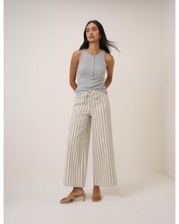 Nobody's Child - Ecru Striped Cropped Soho Wide Jeans - Lyst