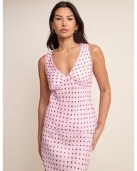 Nobody's Child - And Polka Dot Lace Trim V-Neck Top - Lyst