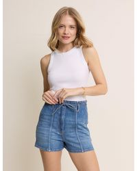 Nobody's Child - Mid Wash Kensal Tie Waist Denim Short - Lyst
