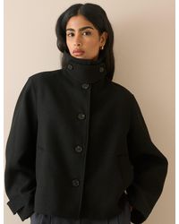 Nobody's Child - Feylan Short Funnel Neck Wool-Blend Coat - Lyst