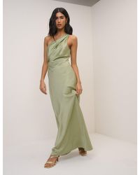 Nobody's Child - Sage Satin One-Shoulder Sloane Maxi Dress - Lyst