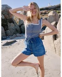 Nobody's Child - Gingham Lace Trim Button Down Top - Lyst