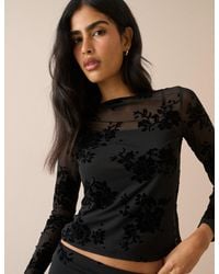Nobody's Child - Floral Mesh Long Sleeve Top - Lyst