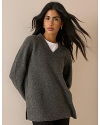 Nobody's Child - Marl V-Neck Longline Jumper - Lyst