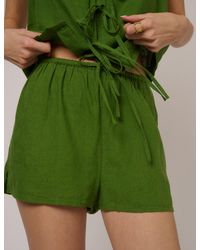 Nobody's Child - Linen-Blend Drawstring Shorts - Lyst