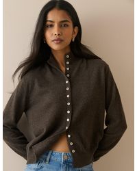 Nobody's Child - Marl Cashmere Funnel Neck Cardigan - Lyst