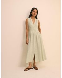 Nobody's Child - Pinstripe Sleeveless Linen-Rich Starlight Midi Dress - Lyst