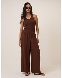 Nobody's Child - Linen-Blend Low Waisted Straight Leg Trousers - Lyst