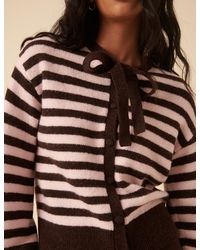 Nobody's Child - And Striped Tie Neck Cardigan - Lyst