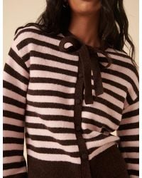 Nobody's Child - And Striped Tie Neck Cardigan - Lyst