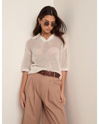 Nobody's Child - Open Collar Polo Knitted Top - Lyst