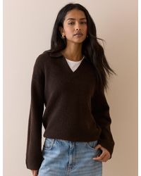 Nobody's Child - V-Neck Collared Jumper - Lyst