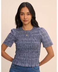 Nobody's Child - Check Shirred Top - Lyst