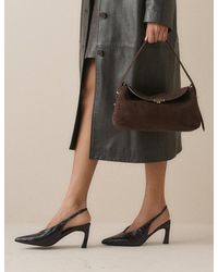 Nobody's Child - Croc-Embossed Leather Slingback Heels - Lyst