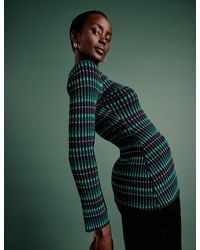Nobody's Child - Nc X Lisou Ribbed Knitted Pleated Long Sleeve Top - Lyst