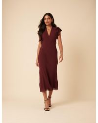 Nobody's Child - Frill Sleeve Layla Midi Dress - Lyst