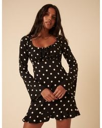 Nobody's Child - Polka Dot Long Sleeve Dolly Mini Dress - Lyst