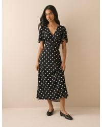 Nobody's Child - Polka Dot Atlas Midi Dress - Lyst