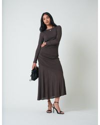 Nobody's Child - Long Sleeve Draped Tallulah Jersey Midi Dress - Lyst