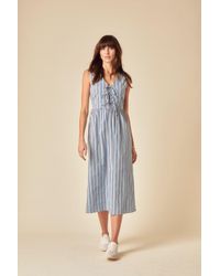 Nobody's Child - Pinstripe Tie Front Posey Midi Dress - Lyst