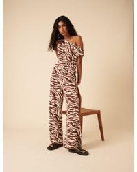 Nobody's Child - Zebra Print Wide Leg Jerrow Trousers - Lyst