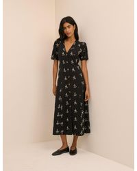 Nobody's Child - Floral Embroidered Button Front Zeyna Midi Dress - Lyst