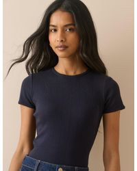 Nobody's Child - Pointelle Lace Trim T-Shirt - Lyst