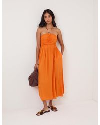 Nobody's Child - Linen-Blend Halterneck Midi Dress - Lyst