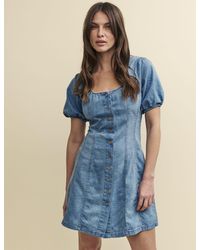 Nobody's Child - Light Wash Denim Maida Mini Dress - Lyst