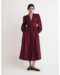 Nobody's Child - Burgundy Cord Long Sleeve Starlight Midi Dress - Lyst