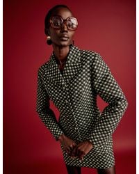 Nobody's Child - Nc X Lisou And Lime Jacquard Checkerboard Fitted Blazer - Lyst