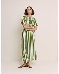 Nobody's Child - Striped Shirred Drop Waist Amanda Midi Dress - Lyst