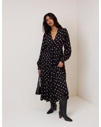 Nobody's Child - Polka Dot Balloon Sleeve Sofia Midi Dress - Lyst