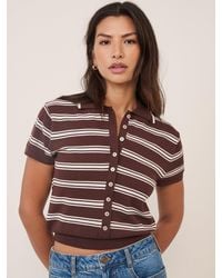 Nobody's Child - Striped Knitted Polo Top - Lyst
